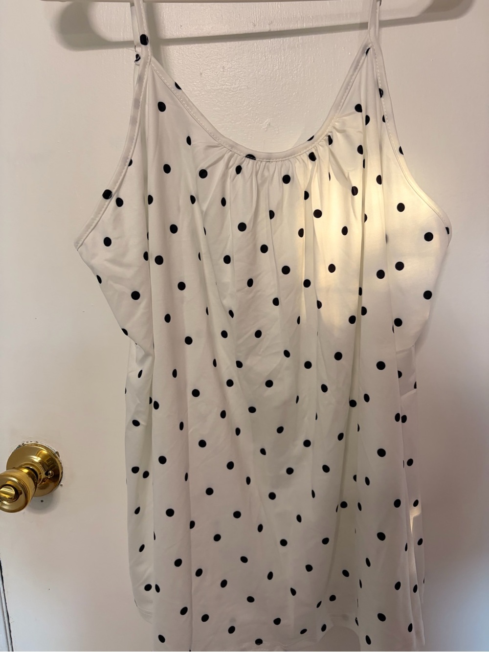 Polka Dot White & Black Sleeveless Camisole